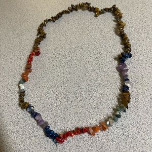Extra long stone bead necklace